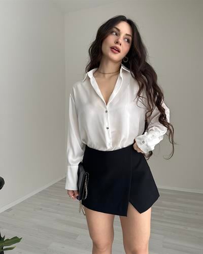 ZRA Orijinal Asimetrik İçi Şortlu Etek