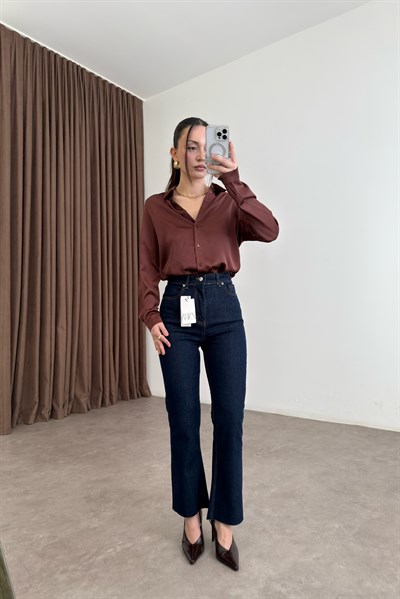 ZRA Orijinal Bilek Flare Lacivert Jean