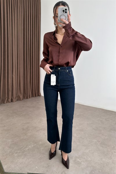 ZRA Orijinal Bilek Flare Lacivert Jean