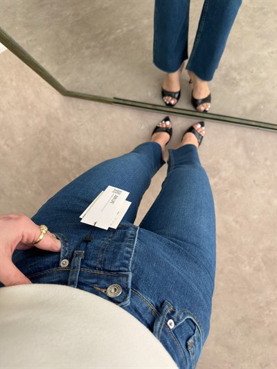 ZRA Orijinal Bilek Flare Mid Blue Jean