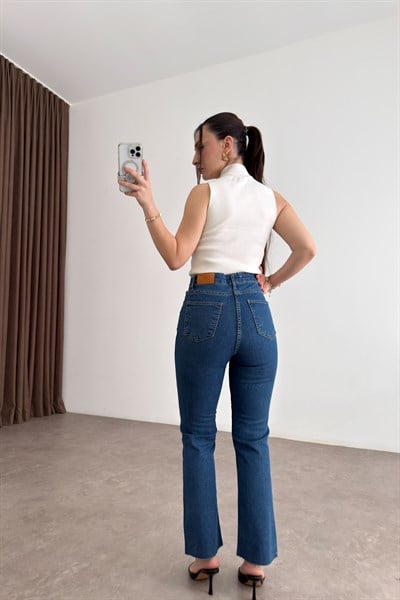 ZRA Orijinal Bilek Flare Mid Blue Jean
