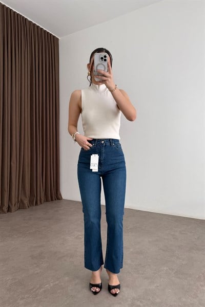 ZRA Orijinal Bilek Flare Mid Blue Jean