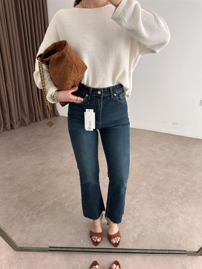 ZRA Orijinal Bilek Flare Vintage Mavi Jean