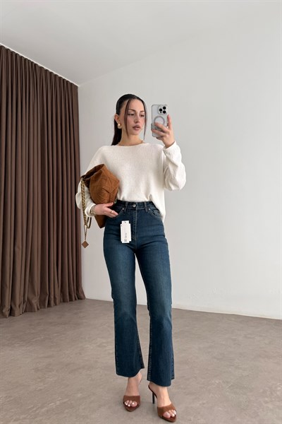 ZRA Orijinal Bilek Flare Vintage Mavi Jean