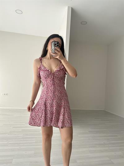 ZRA Orijinal Çiçekli Pembe Elbise