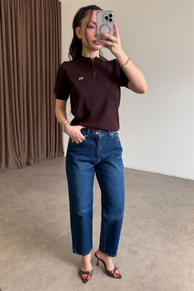 Zra Orijinal Dikişli Paça Mom Koyu Mavi Jean 