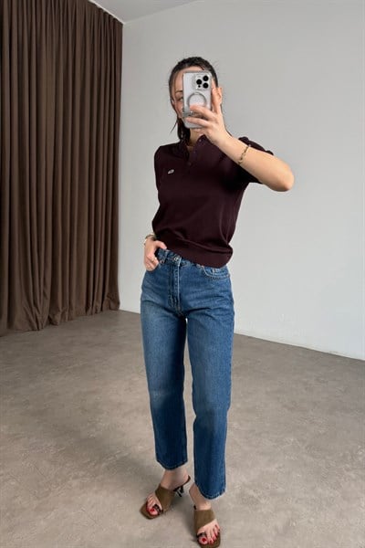 Zra Orijinal Dikişli Paça Mom Orta Mavi Jean 