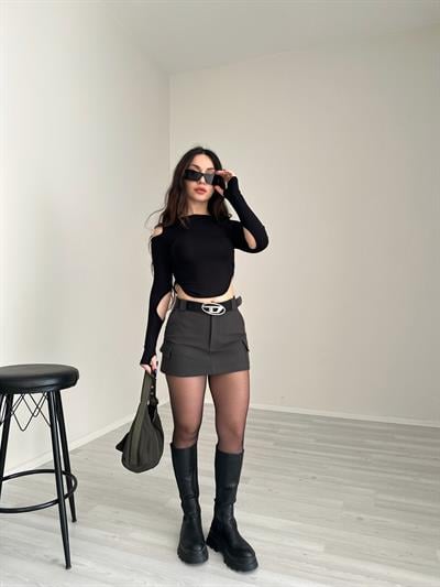 ZRA Orijinal Kargo Cep Şort Etek