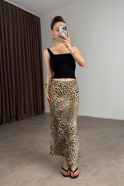 Zra Orijinal Leopar Midi Etek