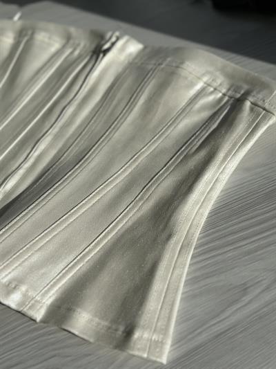 Orijinal Metalik Zr Denim Korse Top