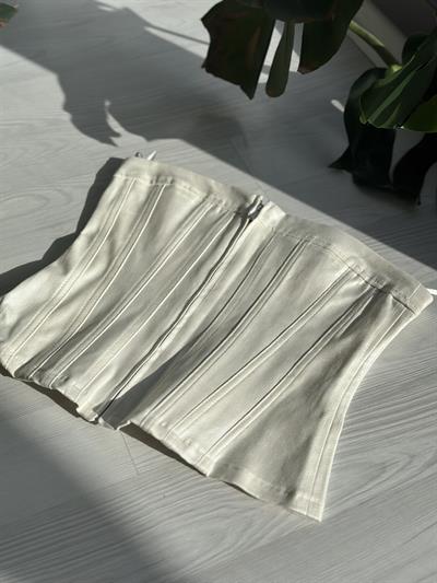 Orijinal Metalik Zr Denim Korse Top