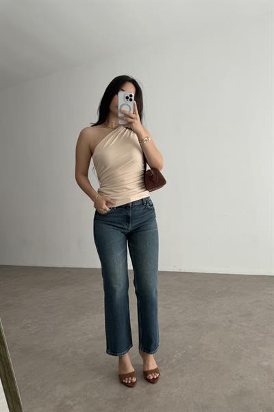 Zra Orijinal Normal Bel Bilek Boy Jean Dark Blue