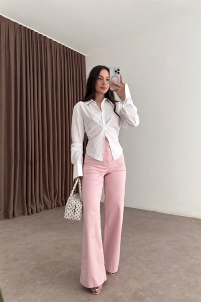 Zra Orijinal Önü Cep Detaylı Soft Pembe Jean