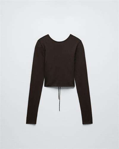 ZRA Orijinal Örme Top Sırt Dekolteli