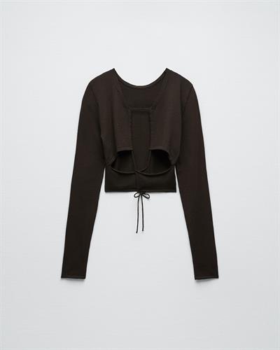 ZRA Orijinal Örme Top Sırt Dekolteli