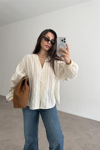 Zra Orijinal Pamuk Fisto Balon Kol Gömlek