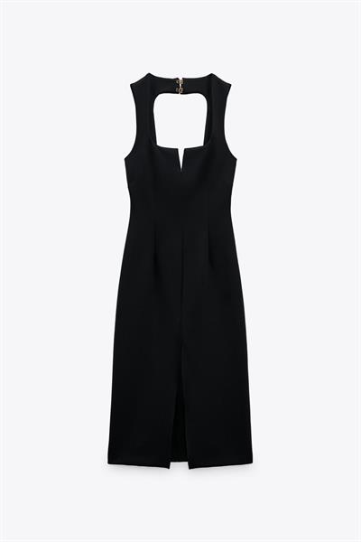 ZRA Orijinal v Pencereli Midi Elbise