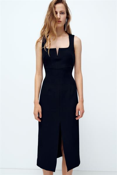 ZRA Orijinal v Pencereli Midi Elbise