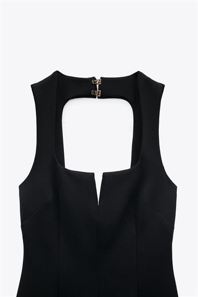 ZRA Orijinal v Pencereli Midi Elbise