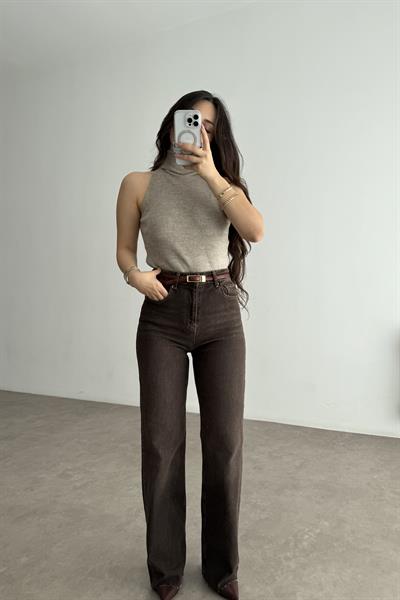 Zra Orj. Yüksek Belli KahveYıkamalı Straightleg  Jean