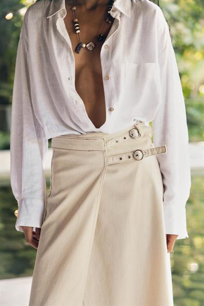 Zra Orj. Kemer Bağlama Detaylı Taş Etek 