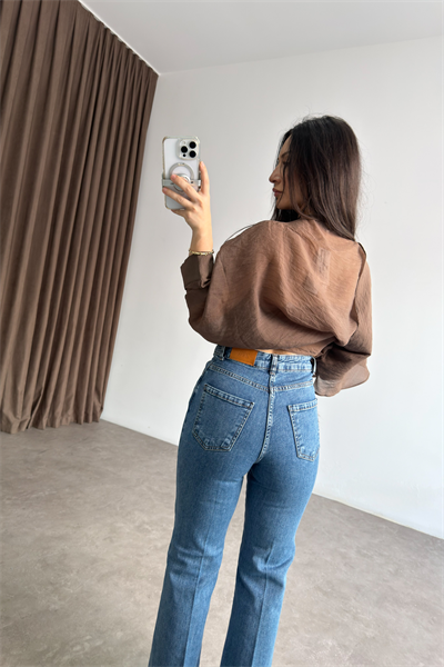 Zra Orj. Ütü Detaylı Flare Açık  Mavi Jean 