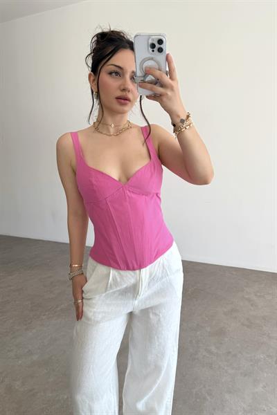 Zra Orj. Askılı Korse Top Pembe