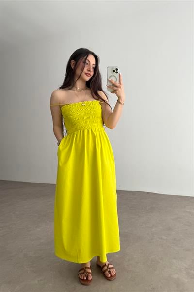 Zra Orj. Lime Elbise