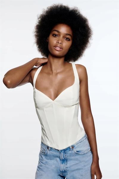 Zra Orj. Askılı Korse Top Ekru