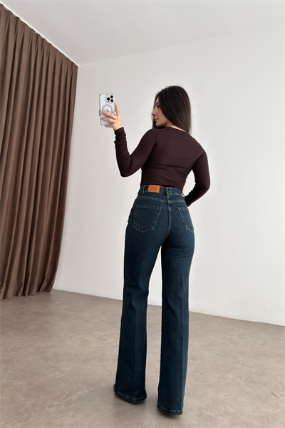 Zra Orj. Ütü Detaylı Flare Vintage Mavi Jean 