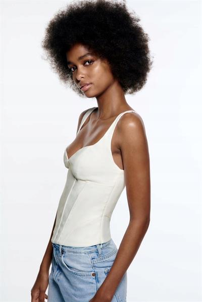 Zra Orj. Askılı Korse Top Ekru