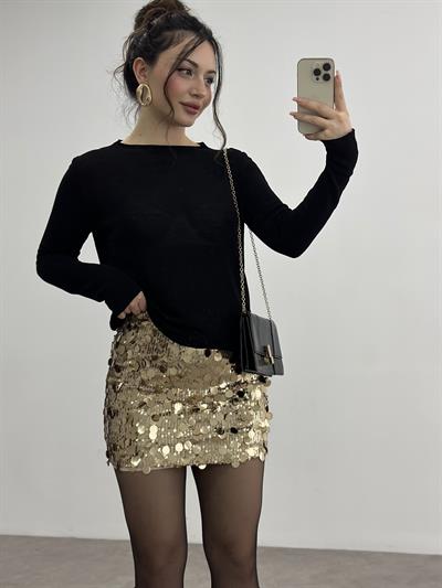 ZRA Orj. Pullu Etek Gold