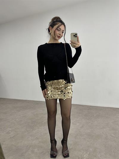 ZRA Orj. Pullu Etek Gold