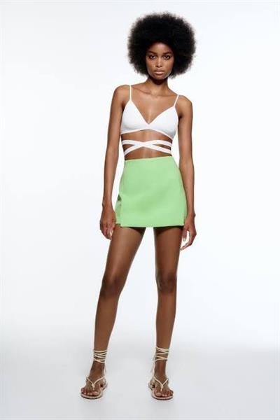 Zra Orj. Yüksek Belli Yeşil Şort Etek