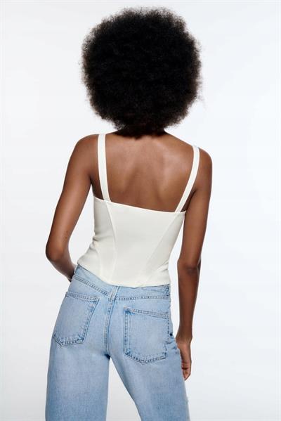 Zra Orj. Askılı Korse Top Ekru