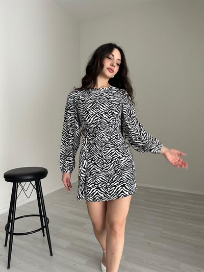 ZRA Orj. Zebra Desenli Elbise