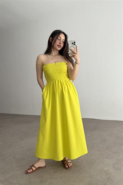 Zra Orj. Lime Elbise