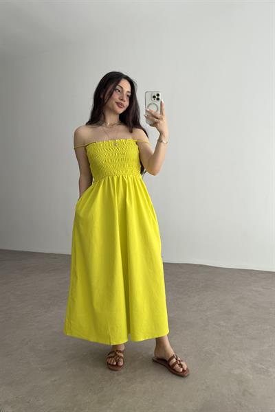 Zra Orj. Lime Elbise