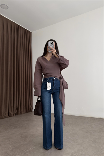 Zra Orj. Ütü Detaylı Flare Orta  Mavi Jean 