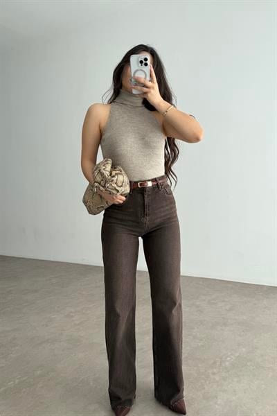 Zra Orj. Yüksek Belli KahveYıkamalı Straightleg  Jean