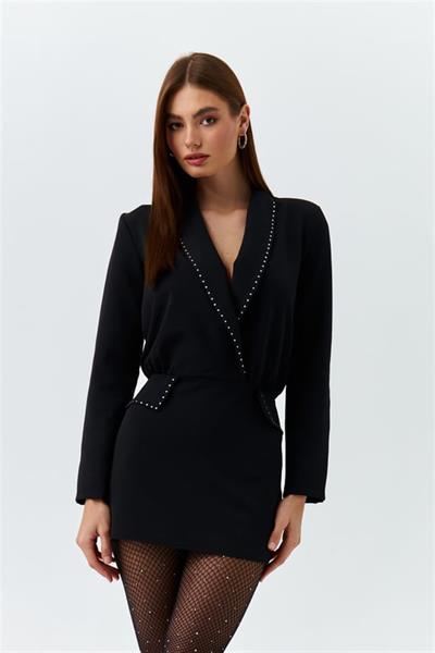 ZRA ORJ. Kruvaze Yaka Blazer Elbise