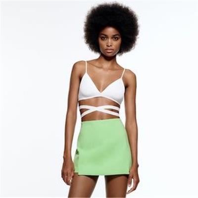 Zra Orj. Yüksek Belli Yeşil Şort Etek