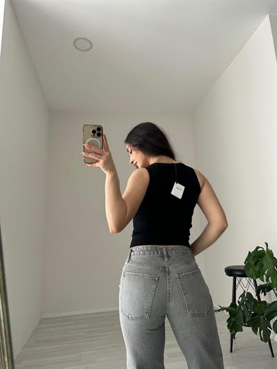 ZRA Orj. Taşlı Gri Jean