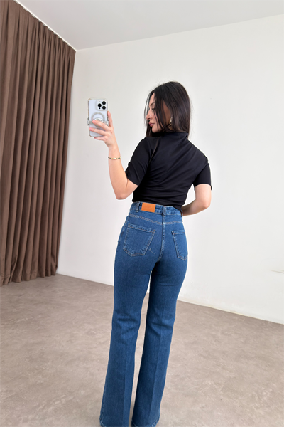 Zra Orj. Ütü Detaylı Flare Orta  Mavi Jean 