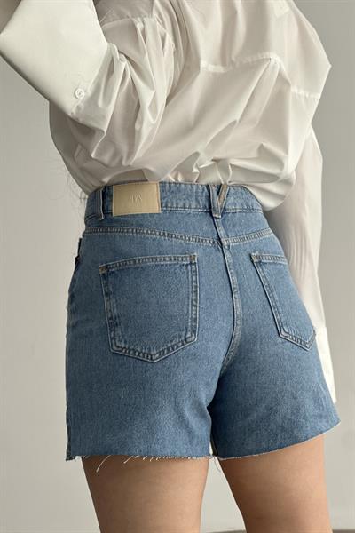 Zra Orj. Yırtmaç Detaylı Denim Şort