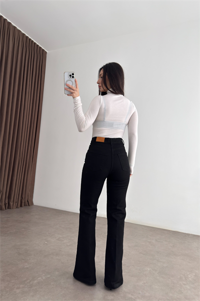 Zra Orj. Ütü Detaylı Flare Siyah Jean 