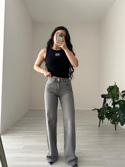 ZRA Orj. Taşlı Gri Jean