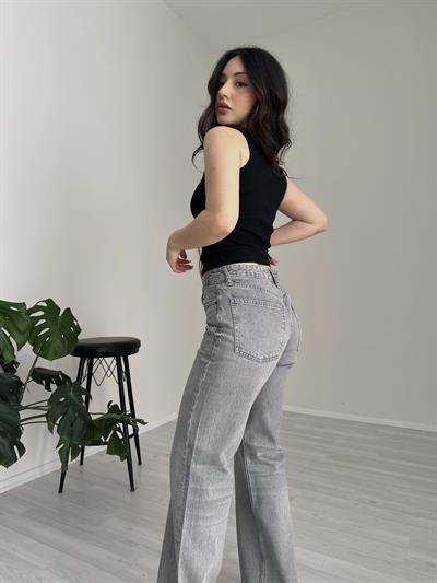 ZRA Orj. Taşlı Gri Jean
