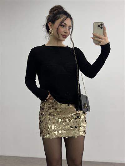 ZRA Orj. Pullu Etek Gold