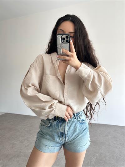 Zra Orj Tensel Ekru Gömlek